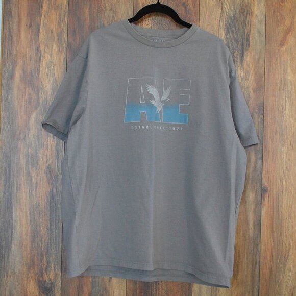 American Eagle Men's Logo Graphic Tee Gray XL   -18-A - Picture 1 of 3